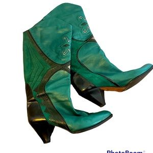 Vintage green cowgirl boots